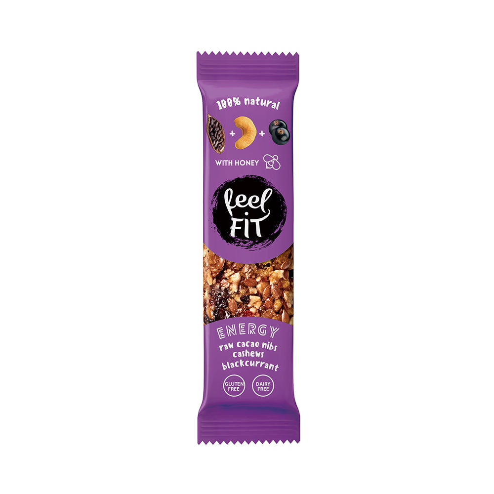 Kakaoriegel mit Cashewnüssen und schwarzer Johannisbeere 35 g - FEEL FIT - Biogo.de