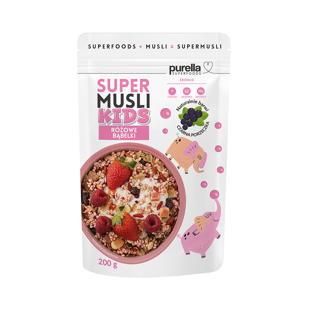 Supermusli Kids Pink Bubbles 200 g - PURELLA SUPERFOODS - Biogo.de