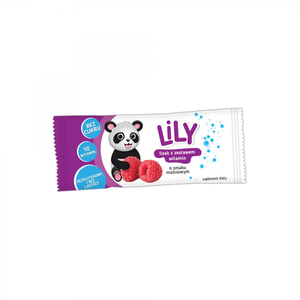 Sucette vitaminée saveur framboise 8 g - LILY CANDY