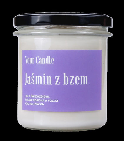 Soy jasmine candle with lilac 300 ml - YOUR CANDLE