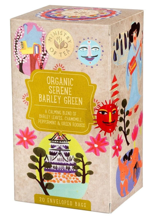 Bio Rooibos grüner Tee mit Gerstengras von Ministry of Tea, 20 Teebeutel, frischer grüner Tee in Packung