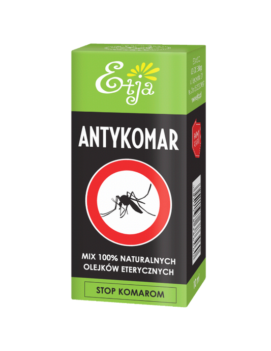 ETJA Antykomar Mischung aus 100% natürlichen ätherischen Ölen in 10ml Flasche, ideal gegen Mücken und Insekten, Naturprodukt