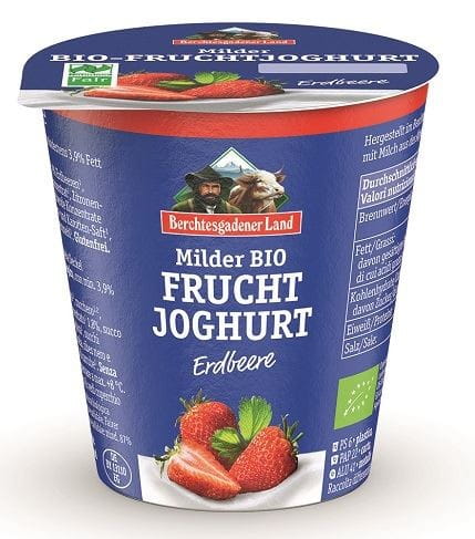 ERDBEER-JOGHURT (3,9 % FETT IN MILCH) GLUTENFREI BIO 150 g - BERCHTESGADENER LAND