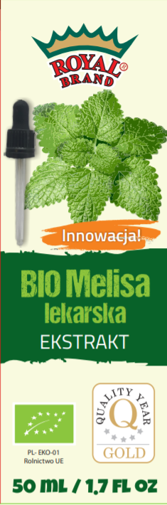 Bio Melissenextrakt in Tropfen von Royal Brand, 50 ml Flasche, naturbelassene Kräuterextrakt in dunkler Glasflasche