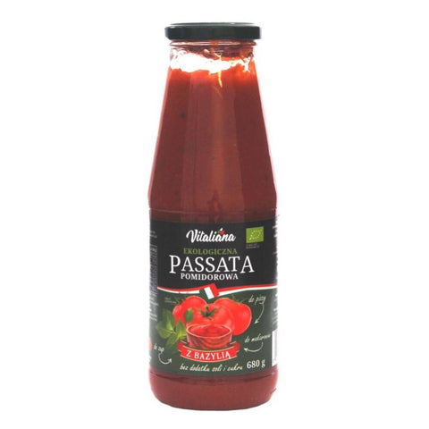 Tomato passata with basil organic 680 g - NaturAvena