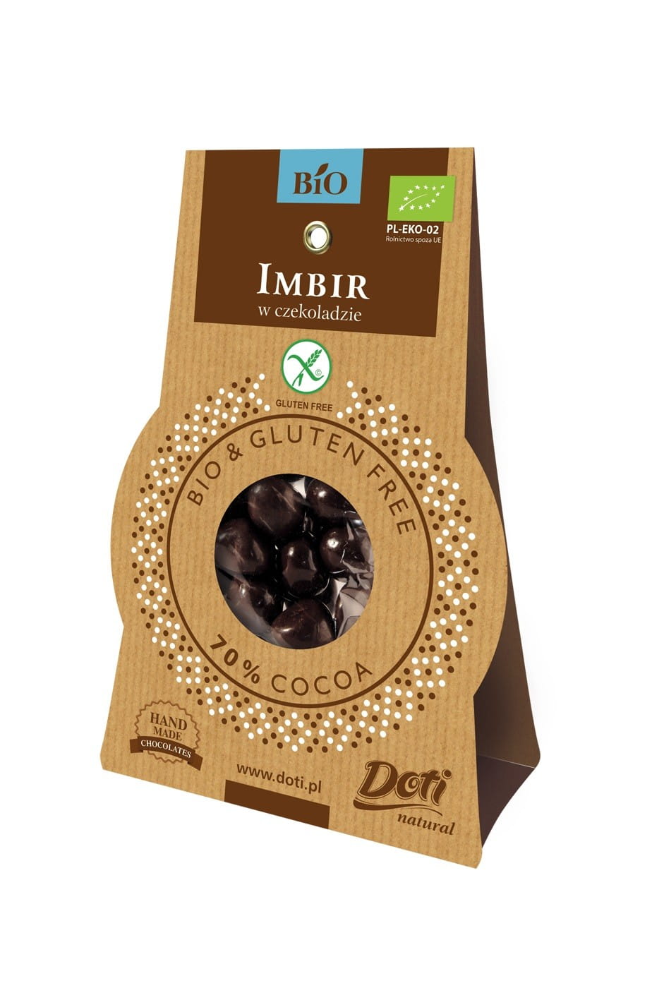 Ingwer in Zartbitterschokolade glutenfrei BIO 60 g - DOTI