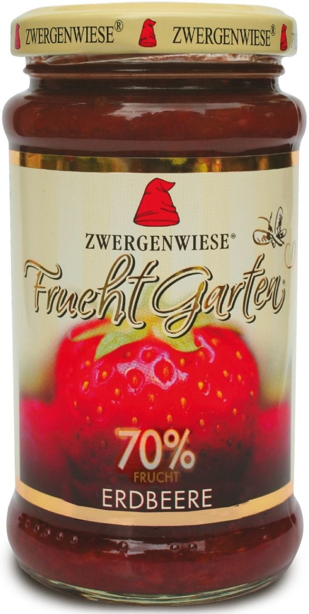 Erdbeermousse (70% Frucht) glutenfrei BIO 225 g - ZWERGENWIESE