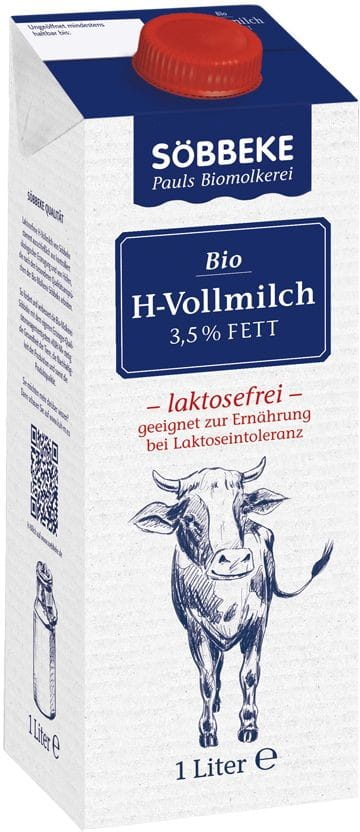 Laktosefreie Milch (35% Fett) BIO 1 L - SOBBEKE