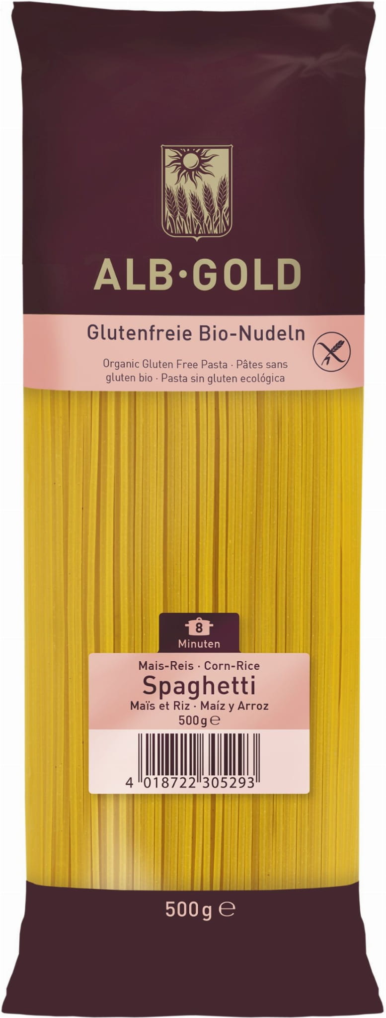 Nudeln (Mais - Reis) glutenfreie Spaghetti BIO 500 g - ALB GOLD