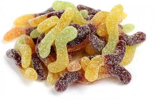 Fruchtüben ohne Bio-Gelatine, 10 kg, von BIO PLANET, frische Obststücken in transparenter Verpackung sichtbar