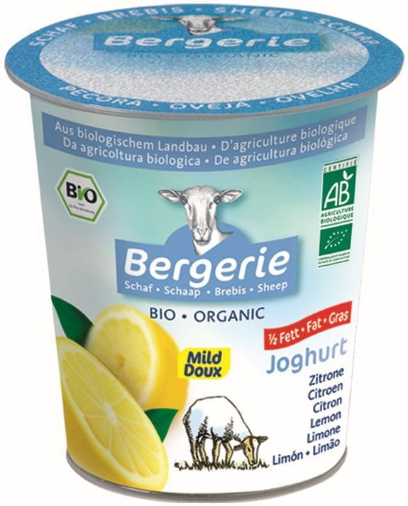 Halbentrahmter Schafsjoghurt mit Zitrone BIO 125 g - BERGERIE