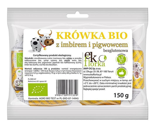 Bio glutenfreier Ingwer-Quittengeschmack Fudge von EKOFLORKA in 150 g Verpackung, cremig und aromatisch.