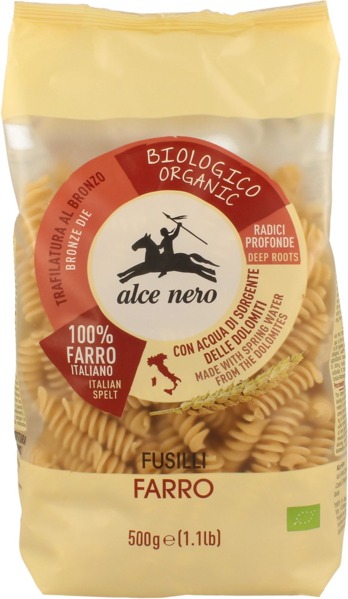 Fusilli (Dinkel) Nudeln BIO 500 g - ALCE NERO Hovedbillede