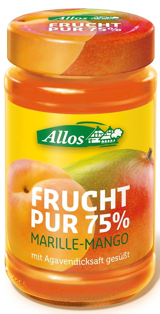 Aprikosenmousse - Mango (75% Frucht) BIO 250 g - ALLOS Main image