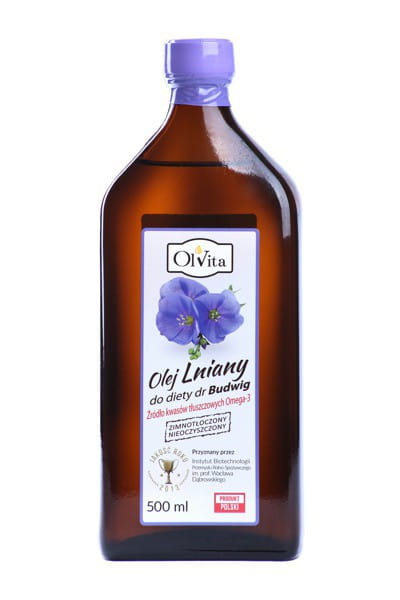 Budwig Leinöl, kaltgepresst und roh 500ml OLVITA Hover Image