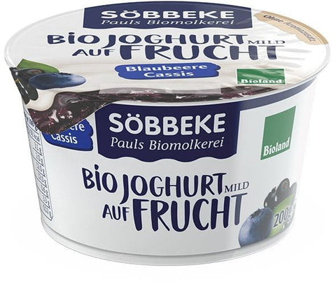 Joghurteingang Blaubeere - Schwarze Johannisbeere 38% Fett BIO 200 g - SOBBEKE