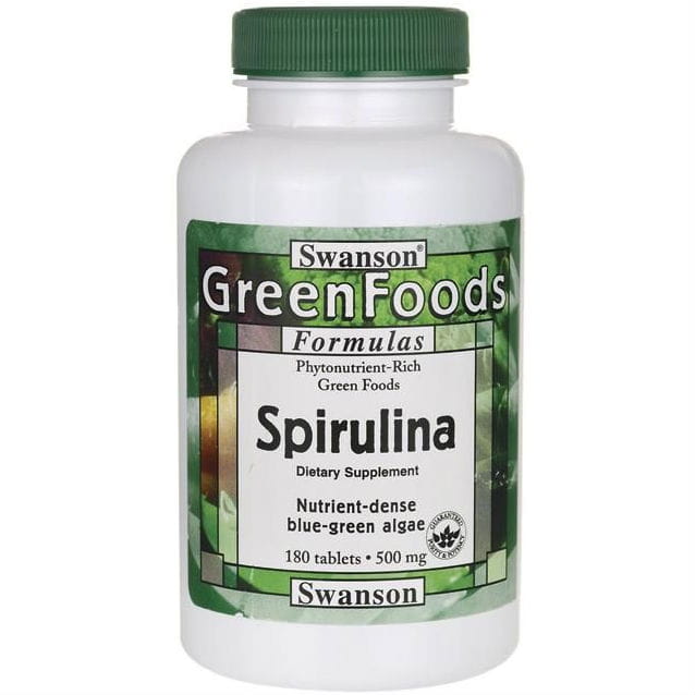 Natürliche Spirulina 500 mg 180 Tabletten von SWANSON Hover Image