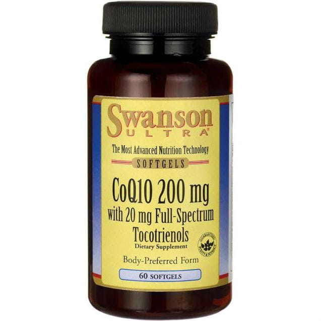 Coenzym Q10 200 mg mit Tocotrienolen 20 mg COQ10 200 mg mit 20 mg Tocotrienolen 60 Kapseln SWANSON