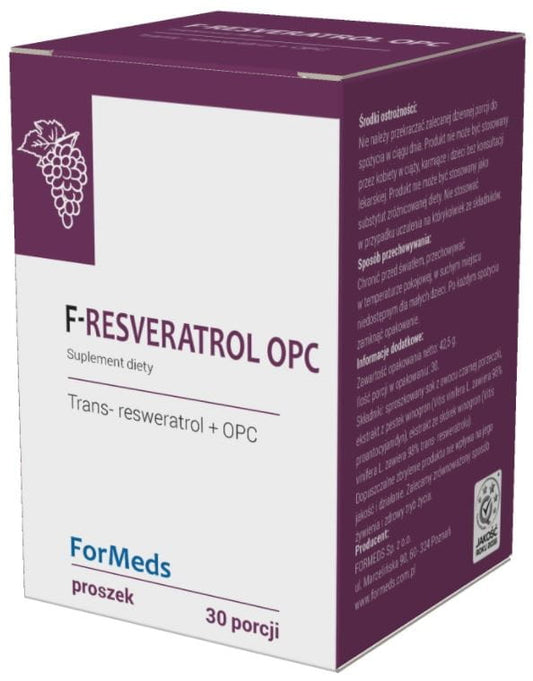 Resveratrol und OPC Kapseln von FORMEDS, 200 mg Resveratrol + 200 mg OPC, 30 Portionen, 425 g, in Dose