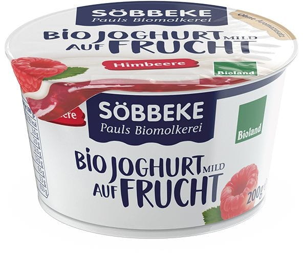 Joghurt Fruchteinlage Himbeere 38% Fett BIO 200 g - SOBBEKE