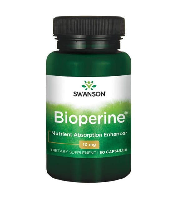 Bioperine 10mg Black Pepper Extract Piperine 60 Kapseln von SWANSON