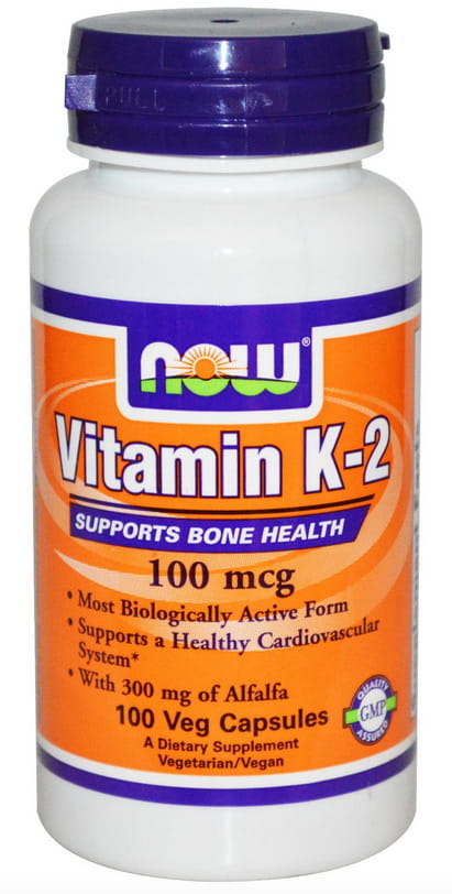 Vitamin K2 plus Luzerne Vitamin K2 mit Luzerne 100 mcg 100 Kapseln NOW FOODS