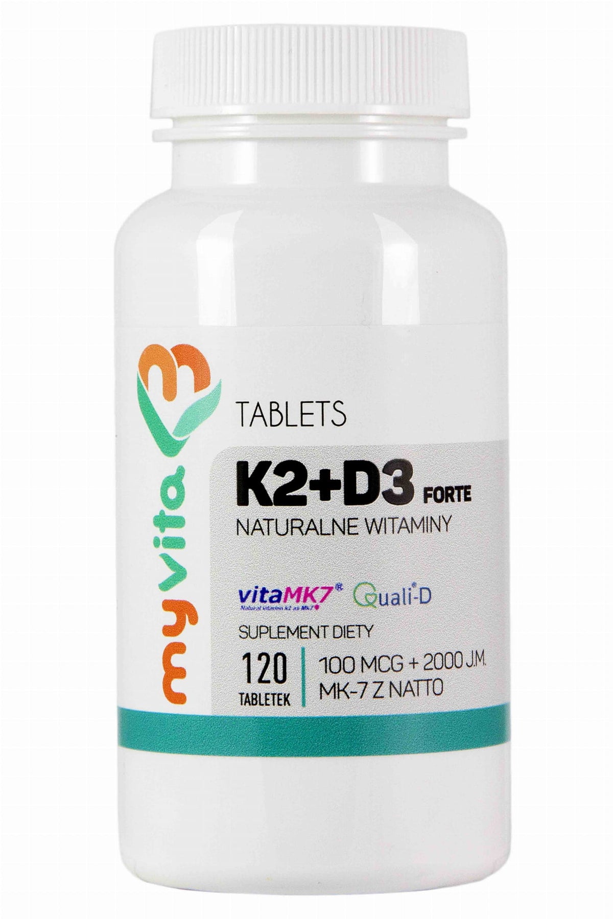 Vitamin K2 MK - 7 K2MK7 + D3 100mcg + 2000iu 120 Tabletten MYVITA