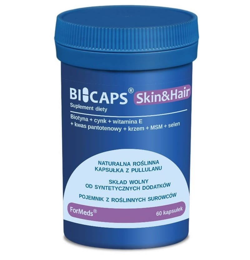 Haare und Nägel Biotin Zink Vitamin E Pantothensäure Silizium MSM Selen Haut & Haar 60 Portionen 60 Kapseln FORMEDS Hlavní obrázek produktu