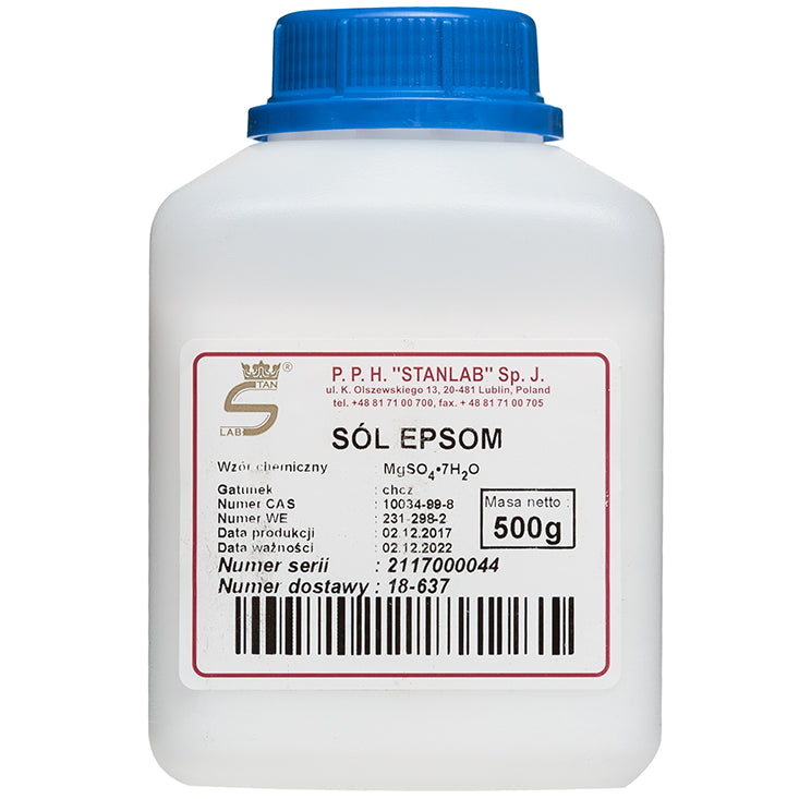 Magnesiumsulfat-Heptahydrat Bittersalz Epsom czch 500g STANLAB