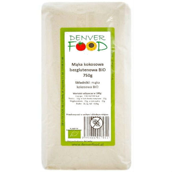Glutenfreies Kokosmehl BIO 750g DENVER FOOD