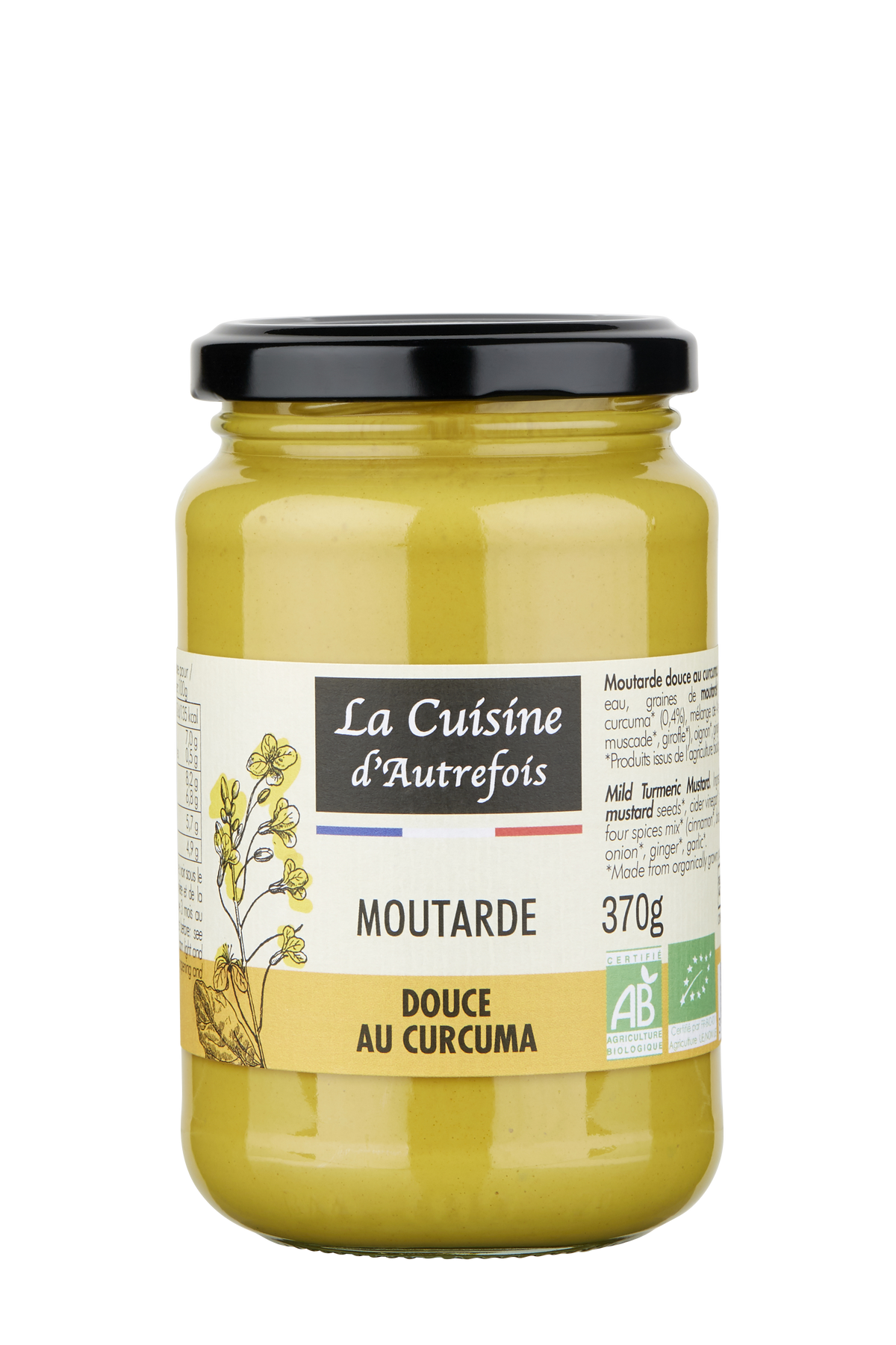 Mild mustard with turmeric BIO 370 g - LA CUISINE D AUTREFOIS